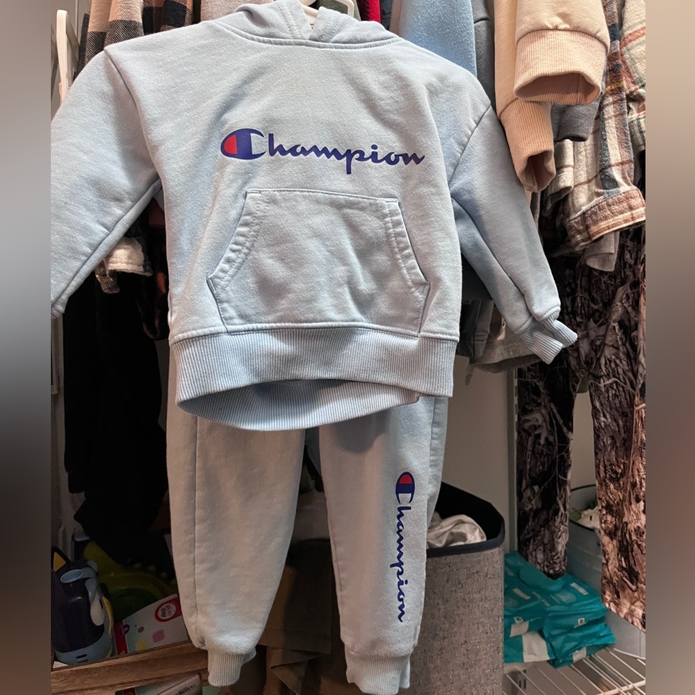 Champion Sky Blue Kids' Hoodie Set